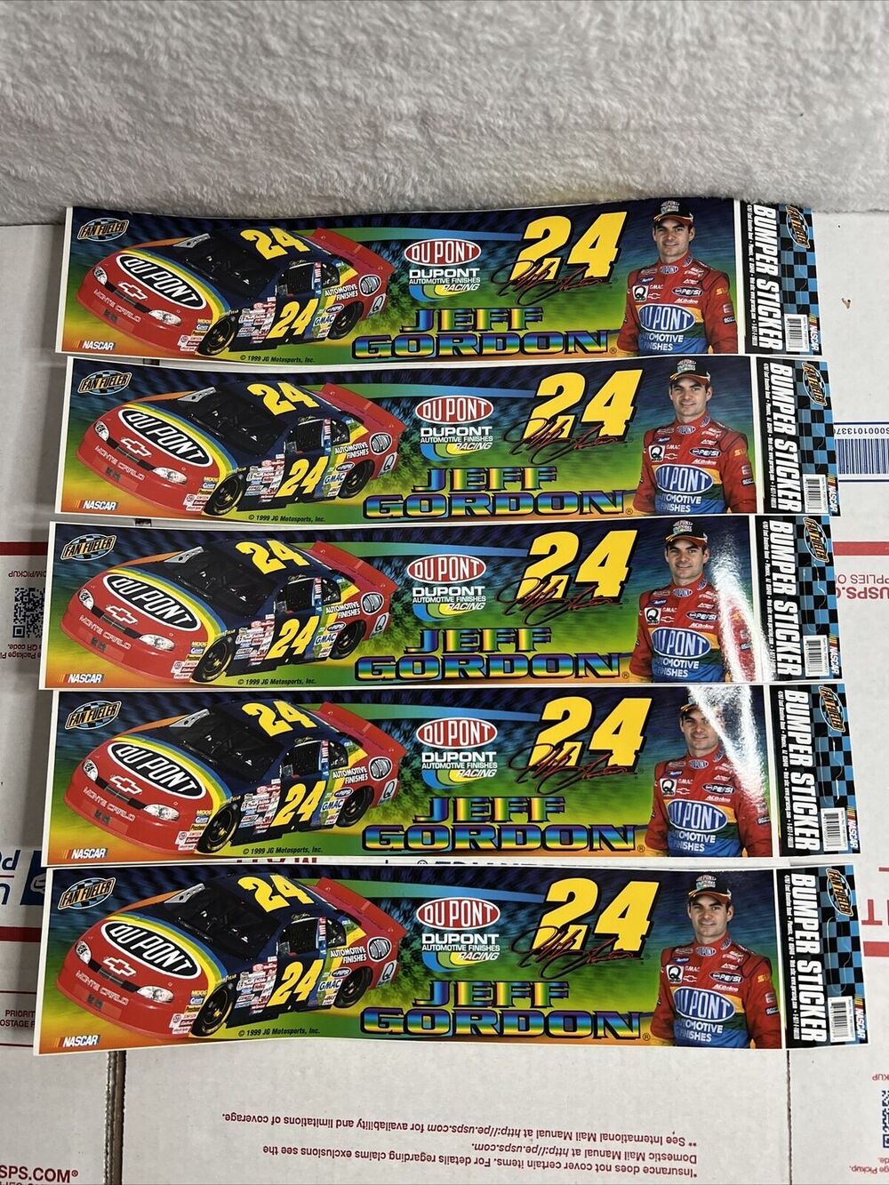 Lot of 5 Fan Fueler NASCAR Jeff Gordon #24 1999 Dupont Bumper Stickers/Decals